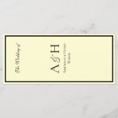 Pretty Butter Yellow Wedding Reception Dinner Menu Menükarte (Rückseite)