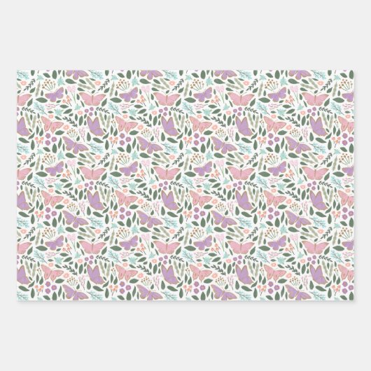Pretty Butterfly Garden Pastels Geschenkpapier Set (Vorderseite)