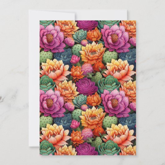 Pretty Cactus Heart 100th Birthday Einladung (Rückseite)