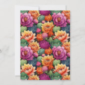 Pretty Cactus Heart 60th Birthday Einladung (Rückseite)