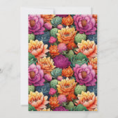 Pretty Cactus Heart Bridal Shower Einladung (Rückseite)