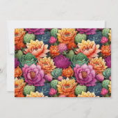 Pretty Cactus Heart Celebration Of Life Invitation Einladung (Rückseite)