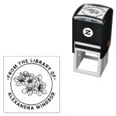 Pretty Cherry Blossom Blooms Library Book Name Permastempel (Beispiel)