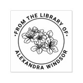 Pretty Cherry Blossom Blooms Library Book Name Permastempel (Design)