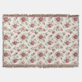 Pretty Chic Red Cream Floral  Decke (Vorderseite)