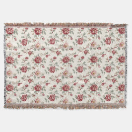 Pretty Chic Red Cream Floral Decke