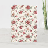 Pretty Chic Red Cream Floral Heart Karte (Rückseite)