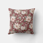 Pretty Chic Red Cream Floral   Kissen (Rückseite)