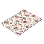 Pretty Chic Red Cream Floral  Notizblock (Linke Seite)