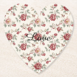 Pretty Chic Red Cream Floral Untersetzer