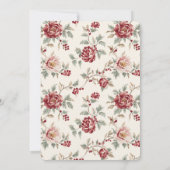 Pretty Chic Red Cream Floral Wedding Einladung (Rückseite)
