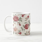 Pretty Chic Rot Creme Floral   Kaffeetasse (Links)