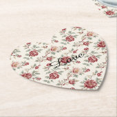 Pretty Chic Rot Creme Floral   Untersetzer (angewinkelt)