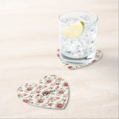 Pretty Chic Rot Creme Floral   Untersetzer (Vor Ort)