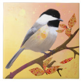 Pretty Chickadee Ceramic Tile Fliese (Vorderseite)