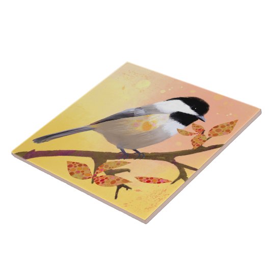 Pretty Chickadee Ceramic Tile Fliese (Seite)