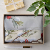 Pretty Christmas Cardinal & Birdhouse Snowflakes Seidenpapier (Geschenk)