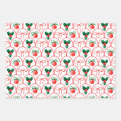 Pretty Christmas Watercolor Ornaments & Holly Geschenkpapier Set (Vorderseite)
