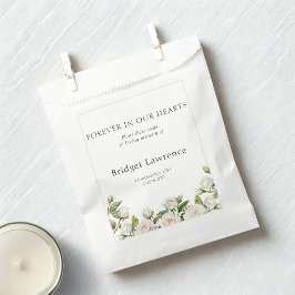 Pretty Classic White Roses Funeral Seed Packet Geschenktütchen