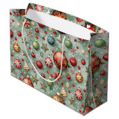 PRETTY COLOFUL CHRISTMAS ORNAMENTS GROßE GESCHENKTÜTE (Rückseite Schrägansicht)