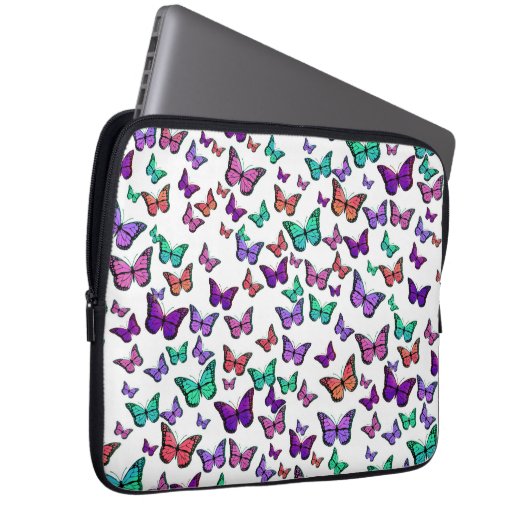 Pretty Colorful Butterflies Pattern Laptopschutzhülle (Vorne Rechts)
