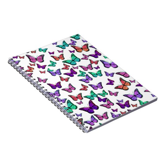 Pretty Colorful Butterflies Pattern Notizblock (Rechte Seite)