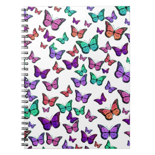 Pretty Colorful Butterflies Pattern Notizblock (Vorderseite)
