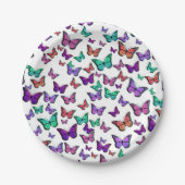 Pretty Colorful Butterflies Pattern Pappteller (Vorderseite)