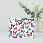 Pretty Colorful Butterflies Pattern Postkarte (Stehend Vorderseite)