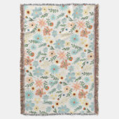 Pretty Colorful Ditsy Floral White Design Wrapping Decke (Vorderseite Vertikal)