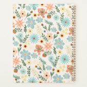 Pretty Colorful Ditsy Floral White Design Wrapping Planer (Rückseite)