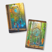 Pretty Colorful Dreamcatchers in Window Blank Ausweis (Vorder- & Rückseite)