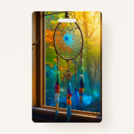 Pretty Colorful Dreamcatchers in Window Blank Ausweis