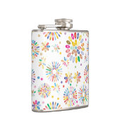 Pretty Colorful Flowers Circles Pattern on White Flachmann (Rechts)