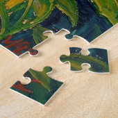 Pretty Colorful Impasto Parrot and Tropical Flower Puzzle (Seite)