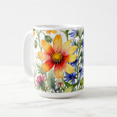 Pretty colorful wildflowers watercolor painting kaffeetasse (Vorderseite Links)