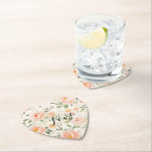 Pretty Cream Peach Floral Bridal Shower Untersetzer (Vor Ort)