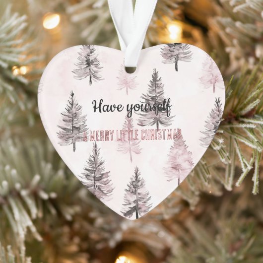 Pretty Cream Peach Floral Christmas Trees Ornament (Baum)