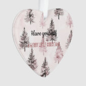 Pretty Cream Peach Floral Christmas Trees Ornament (Vorderseite)