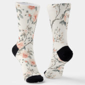Pretty Cream Peach Floral Socken (Gewinkelt)