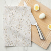 Pretty Cream White Flowers Geschirrtuch (Viertel Falte)