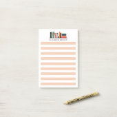 Pretty Custom Name Book Lover Post-it Klebezettel (Auf Schreibtisch)