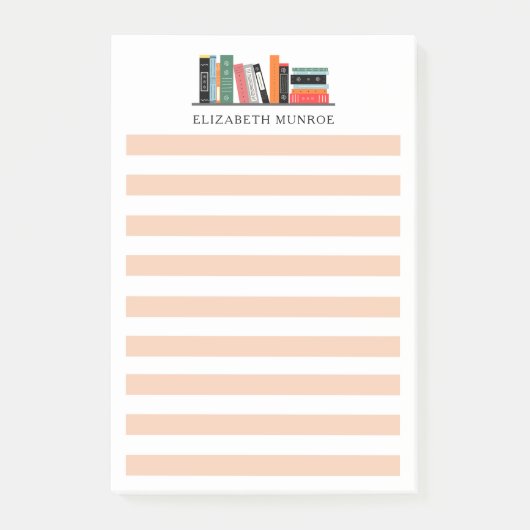 Pretty Custom Name Book Lover Post-it Klebezettel (Vorderseite)