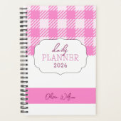 Pretty Cute Pink Feminine Girly Planer (Vorderseite)