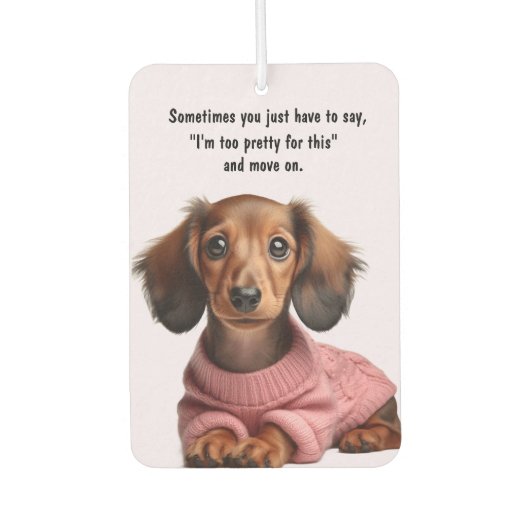 Pretty Dachshund Autolufterfrischer (Vorderseite)