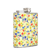 Pretty Dainty Cute Floral on Pastel Yellow Flachmann (Rechts)