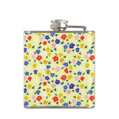 Pretty Dainty Cute Floral on Pastel Yellow Flachmann (Rückseite)