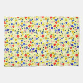 Pretty Dainty Cute Floral on Pastel Yellow Geschirrtuch (Horizontal)