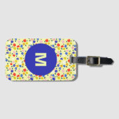 Pretty Dainty Cute Floral Pastel Yellow Monogram Gepäckanhänger (Vorderseite (Horizontal))