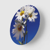 Pretty Daisies Runde Wanduhr (Winkel)